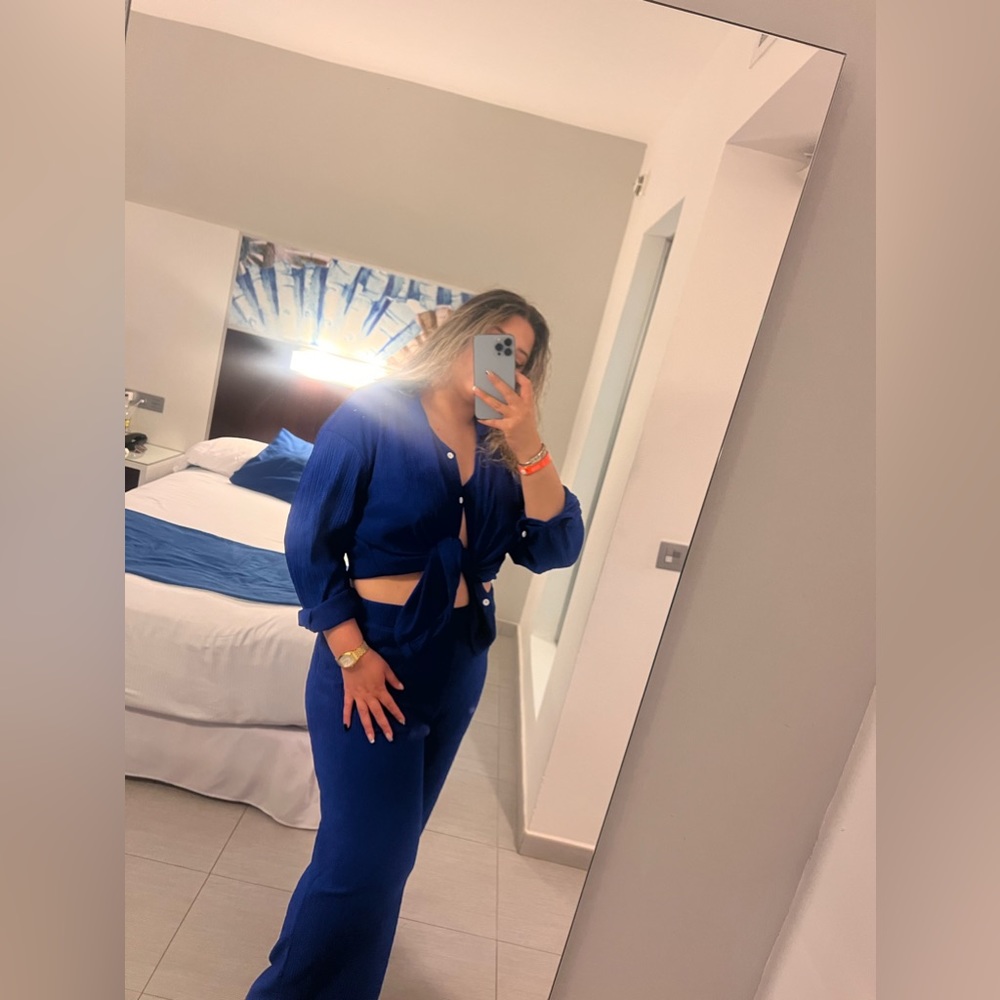 Royal blue two piece suit